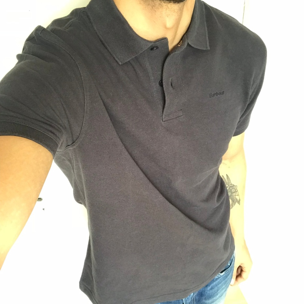 Barbour Polo Cotton Navy Blue